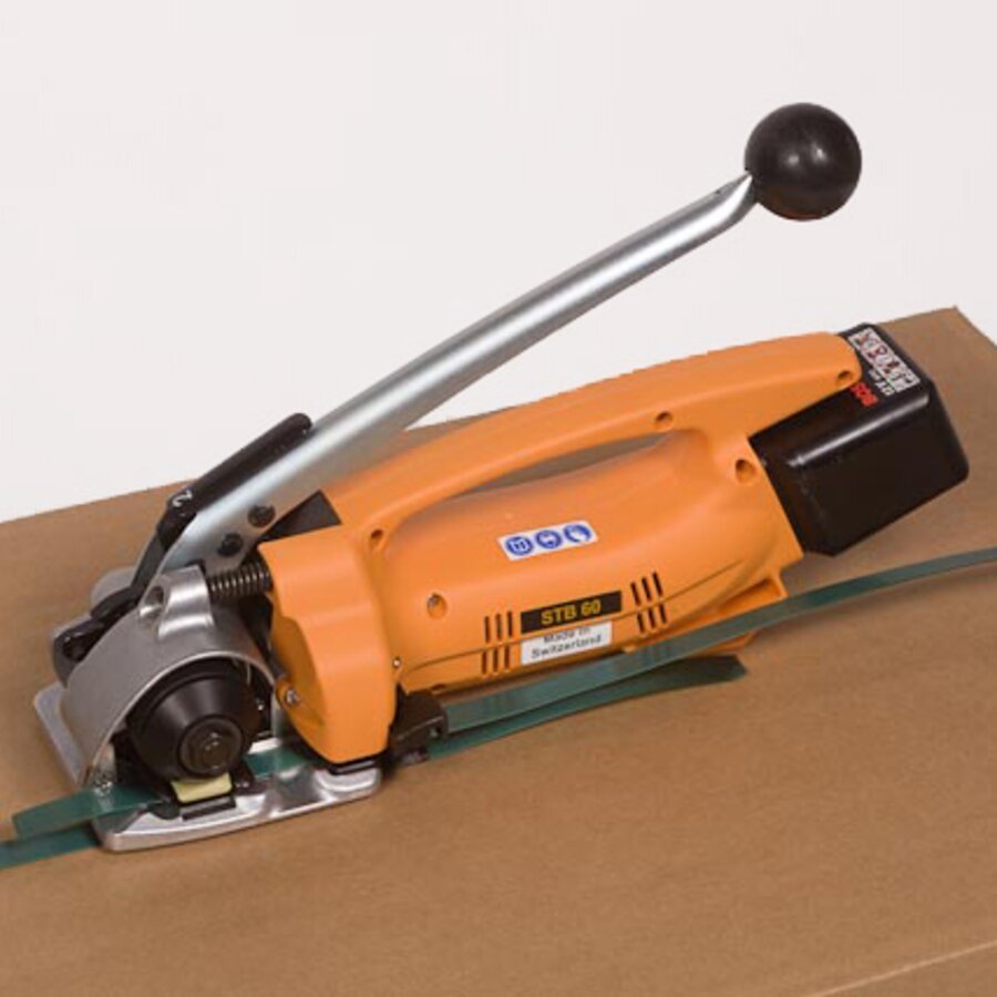 Elektronischer Verschluss ohne Hülsen: PP- und PET-Bänder werden sicher verschweißt Elektronischer Verschluss ohne Hülsen: PP- und PET-Bänder werden sicher verschweißt