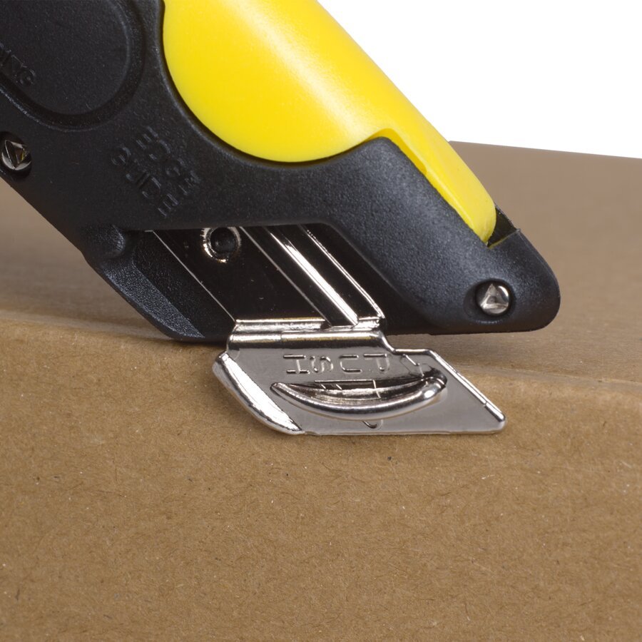 Arretierbare Schnittfhrung - bleibt in Position und schtzt wenn die Klinge zurckfhrt