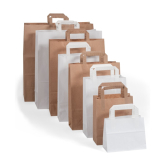 Papier-Tragetasche mit Henkel 180 x 220 x 80 mm braun