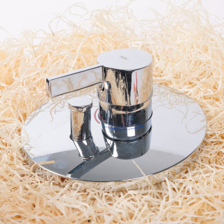 Edelstahl-Armatur gepolstert in Holzwolle