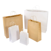 Papier-Tragetasche mit Kordel 450 x 480 x 170 mm enggerippt braun