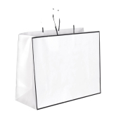 Papier-Tragetasche mit Kordel 400 x 120 x 300 mm wei�-schwarz