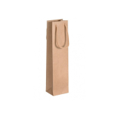 Papier-Flaschentasche mit Kordel f�r 1 Flasche 90 x 70 x 360 mm braun